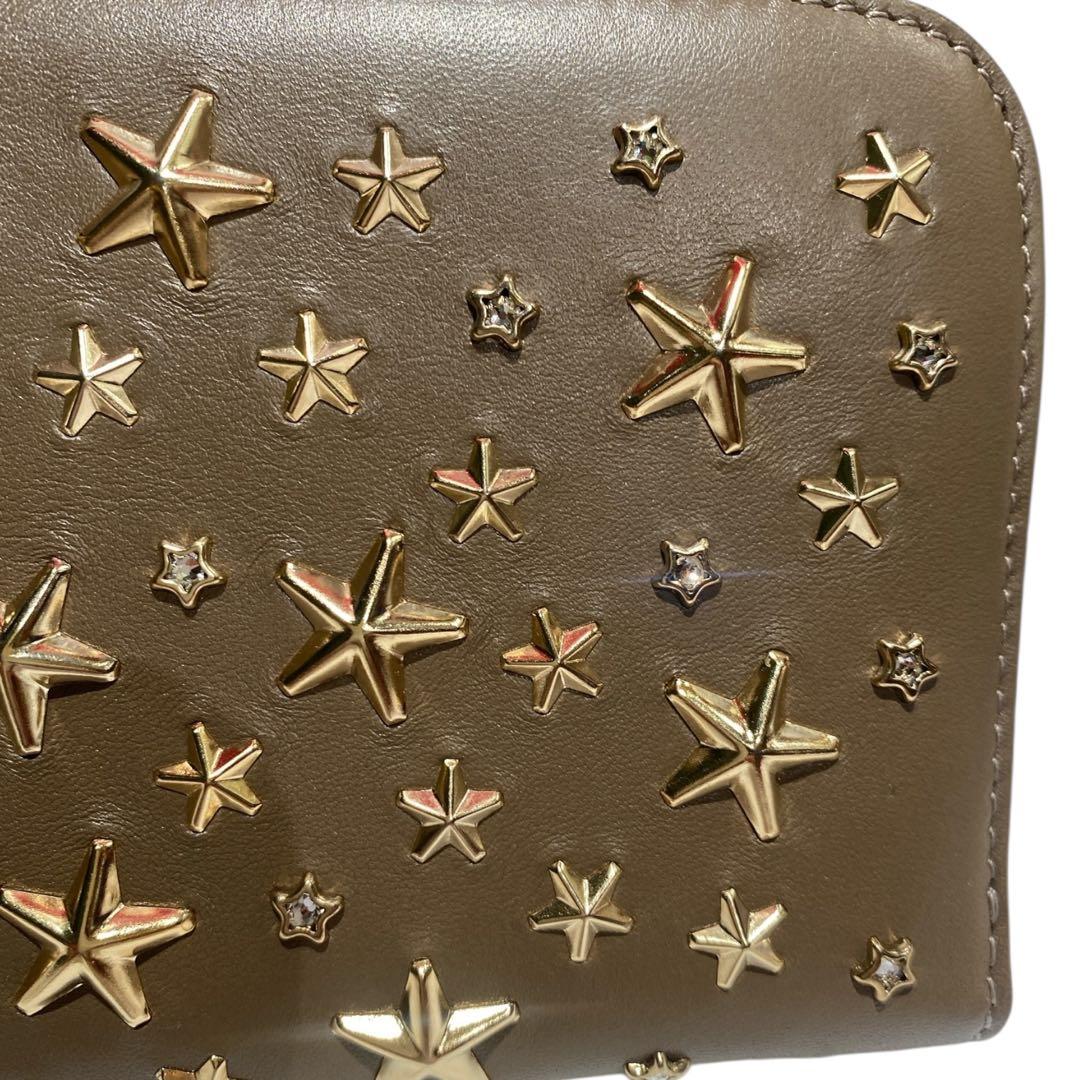 【極美品】ジミーチュウ スター スタッズ ラウンドファスナー 長財布 レザー