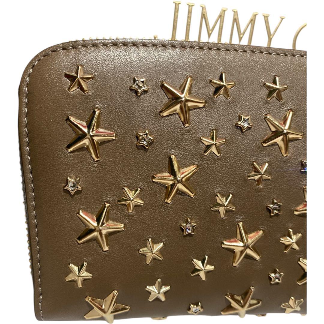 【極美品】ジミーチュウ スター スタッズ ラウンドファスナー 長財布 レザー