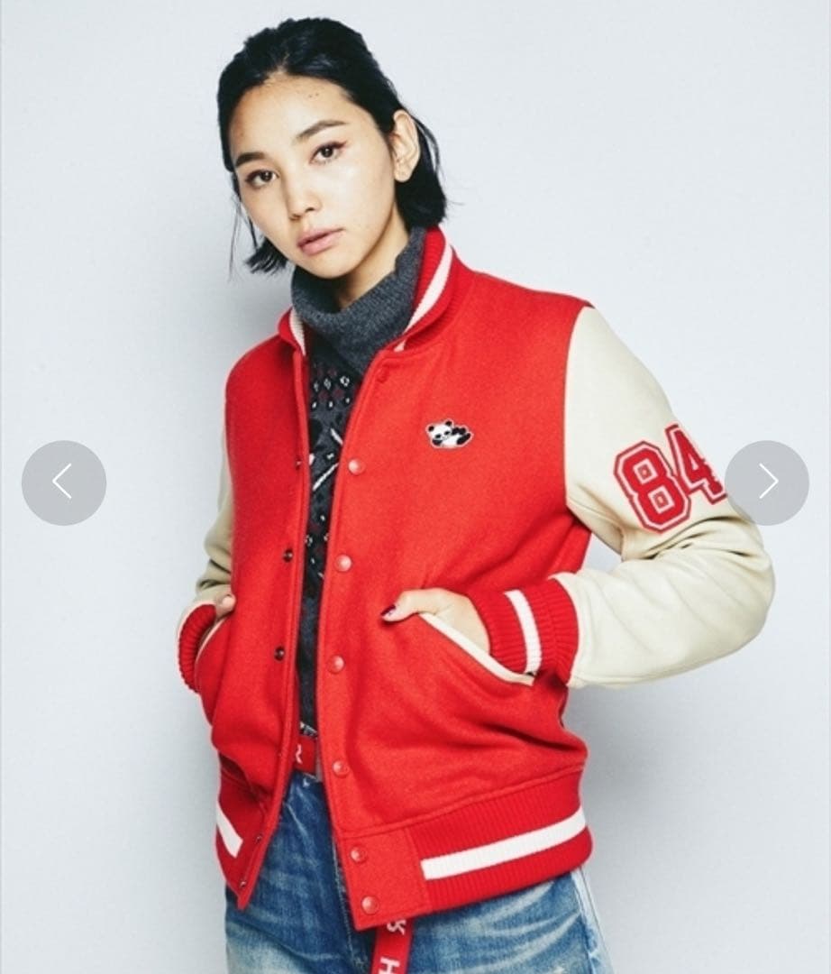 ヒステリックグラマー 「PANDA」MANIA スタジャン　赤　Sサイズ