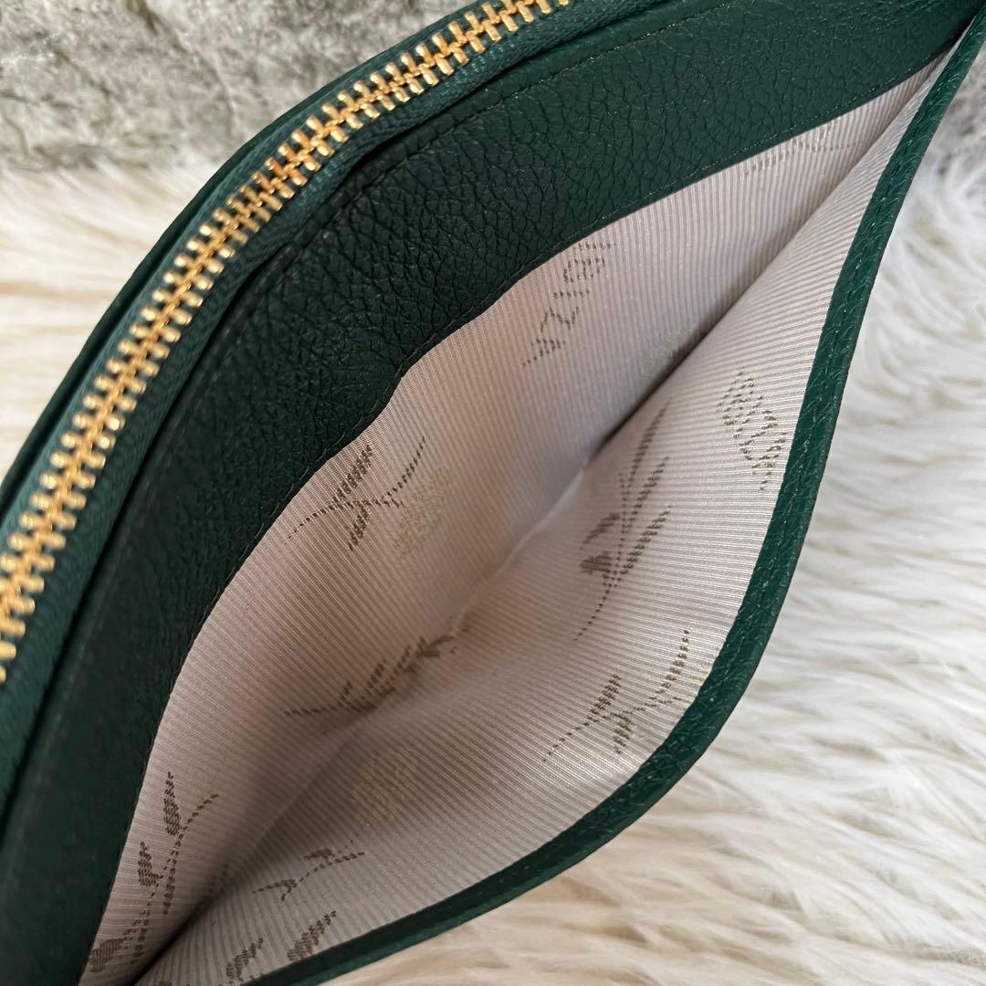 【極美品】イビサ　シュリンクレザー　L字ファスナー　スリムウォレット　長財布