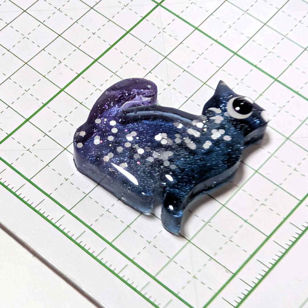 カヤ　☪︎⋆☽様　1.13 猫　レジンヘアゴム　静かな夜に自分だけの時間