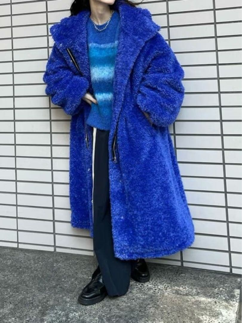 maison special ビッグカラー ロングボアブルゾン