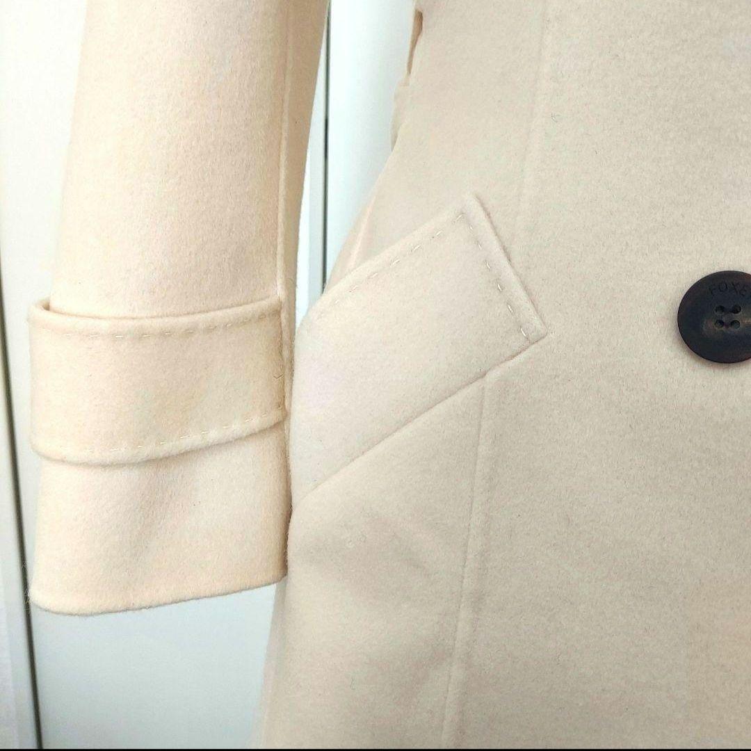 美品♡【FOXEY】カシミヤ100% チェスターコート クリーム 38