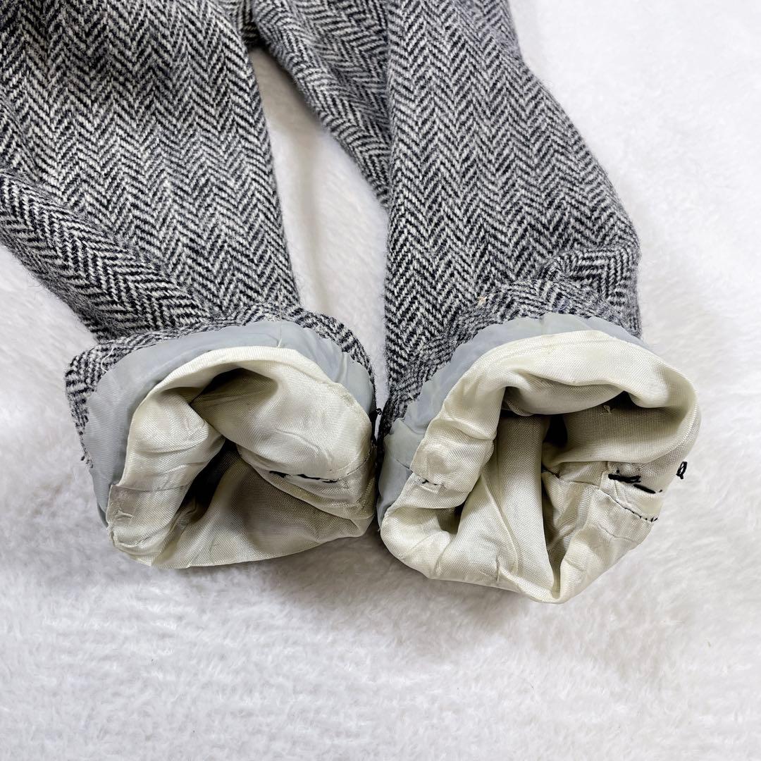 ハリスツイード テーラードジャケット ヘリンボーン 胡桃ボタン ヴィンテージ