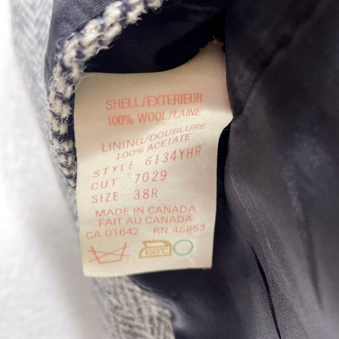 ハリスツイード テーラードジャケット ヘリンボーン 胡桃ボタン ヴィンテージ