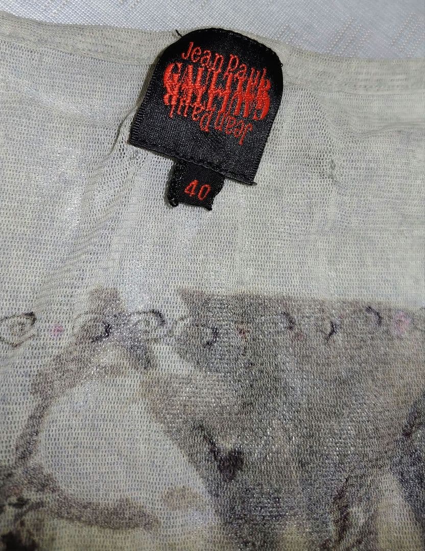 【ジャンポールゴルチェ】40 パワーネット 半袖 花柄カットソー