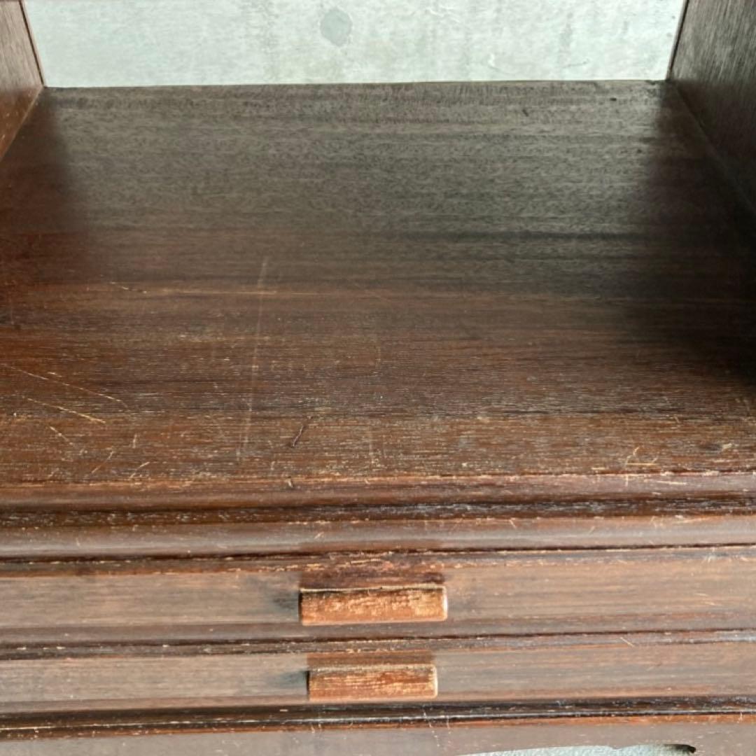 古い飾り棚 置物台 引き出し 収納 ラック チェスト キャビネット 木製 レトロ