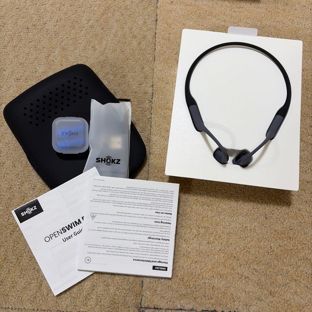 動作確認のみ　SHOKZ OpenSwim Pro 骨伝導イヤホン グレー