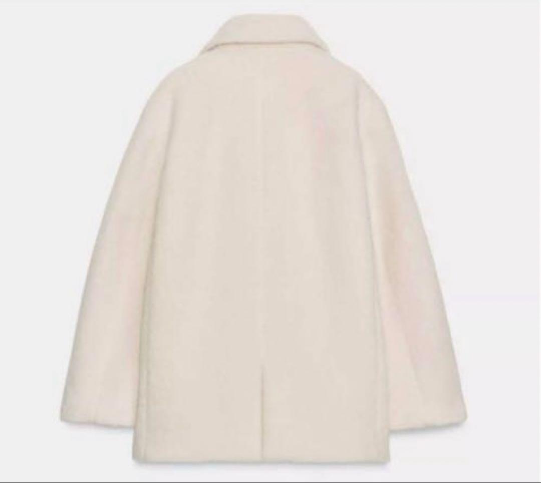 ZARA ブークレダブルブレストミディ丈コート M