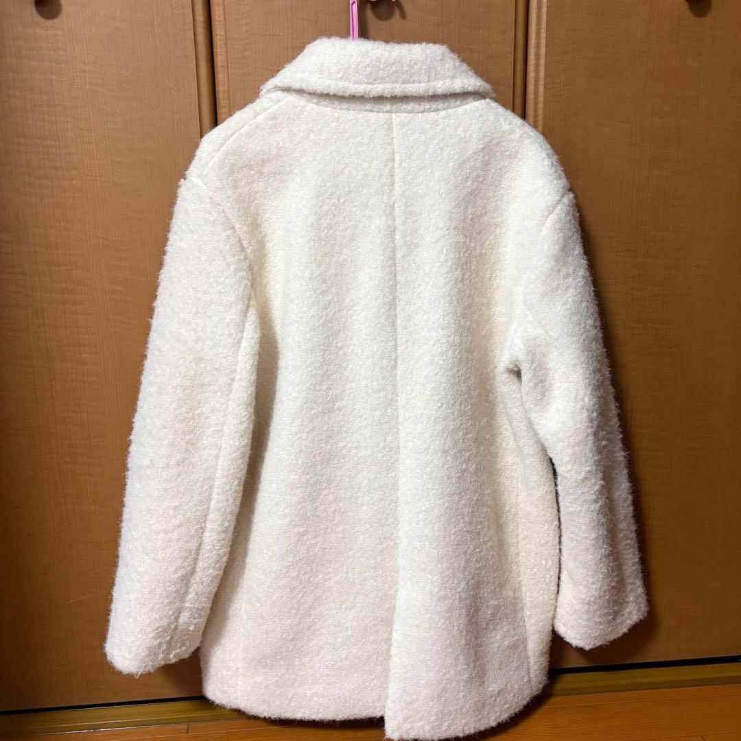 ZARA ブークレダブルブレストミディ丈コート M