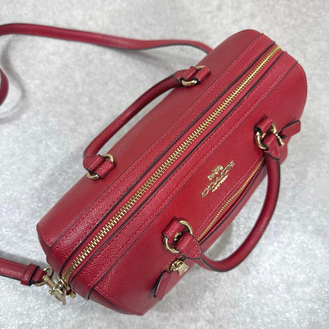 COACH コーチ ローアン サッチェル 2way ショルダーバッグ レッド