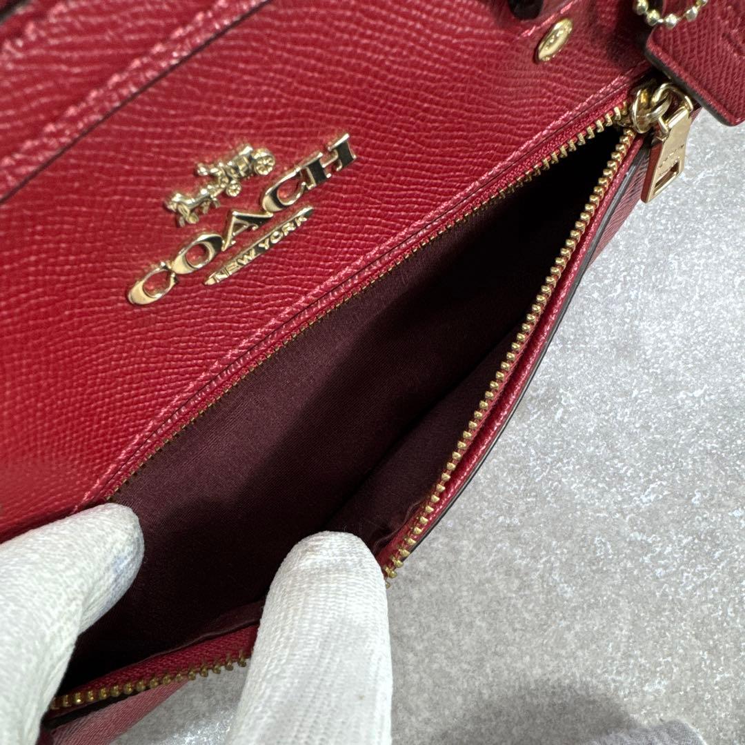 COACH コーチ ローアン サッチェル 2way ショルダーバッグ レッド