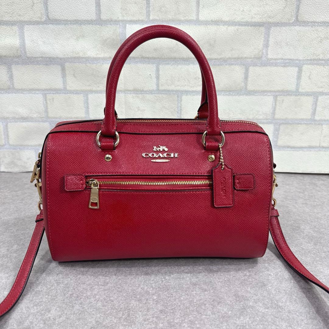 COACH コーチ ローアン サッチェル 2way ショルダーバッグ レッド