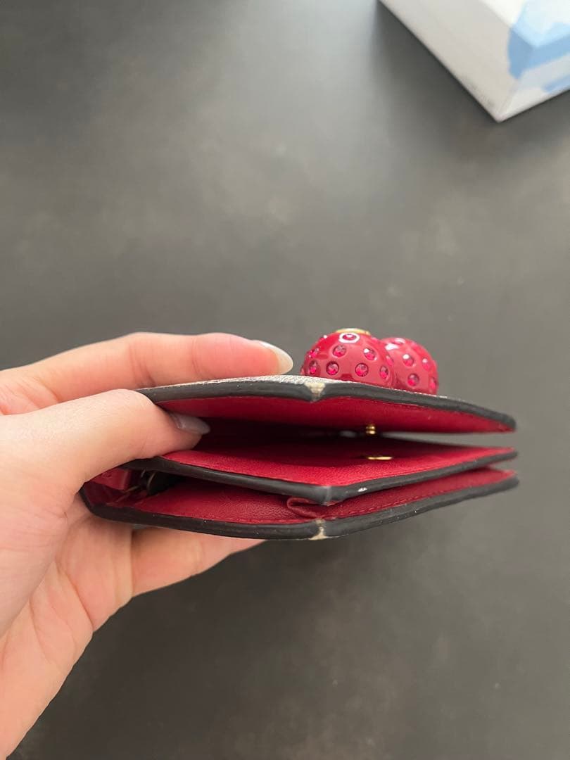 グッチ GUCCI チェリー装飾 二つ折り財布