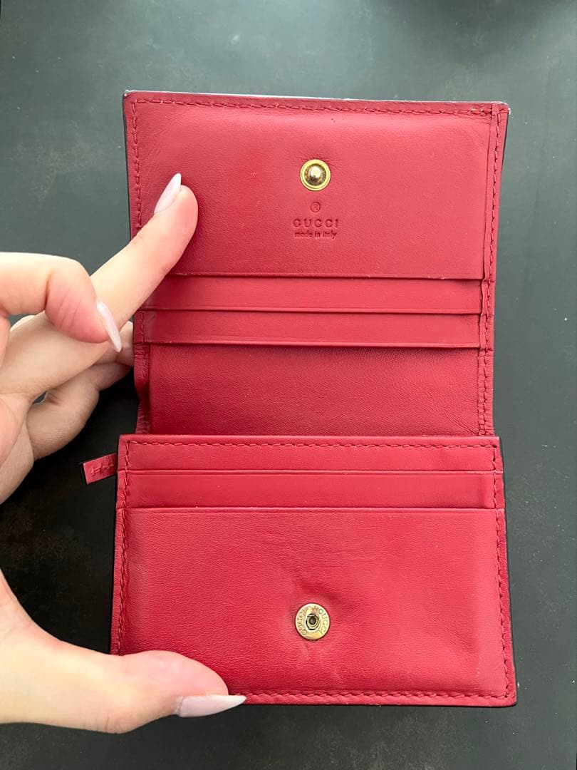 グッチ GUCCI チェリー装飾 二つ折り財布