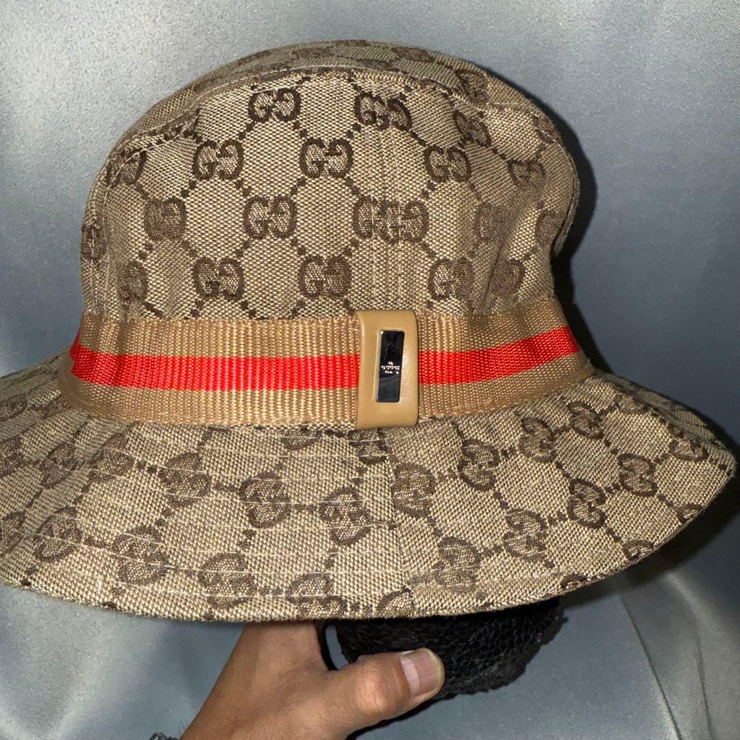 美品　GUCCI モノグラムハット　イタリア製