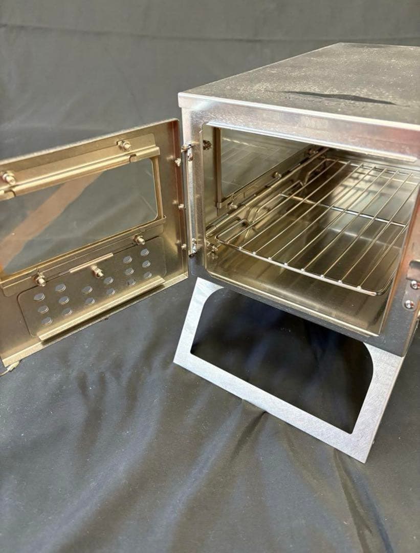 折りたたみ式　薪ストーブ　ステンレス　3面耐熱ガラス　未使用　2.5m巻き煙突