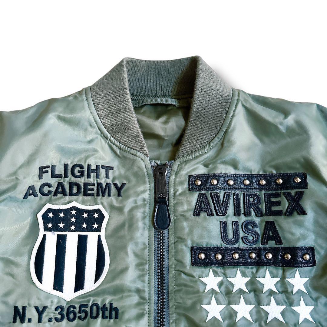 AVIREX MA-1 リバーシブル フライトジャケット 刺繍 ワッペン L