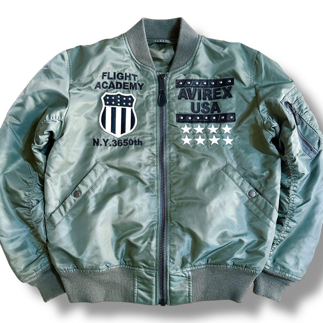 AVIREX MA-1 リバーシブル フライトジャケット 刺繍 ワッペン L