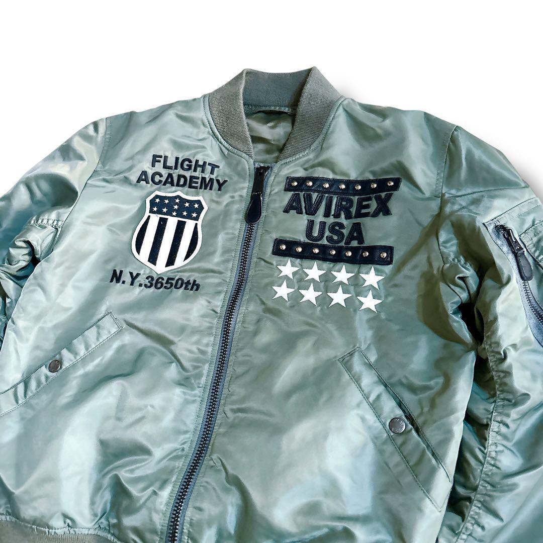 AVIREX MA-1 リバーシブル フライトジャケット 刺繍 ワッペン L