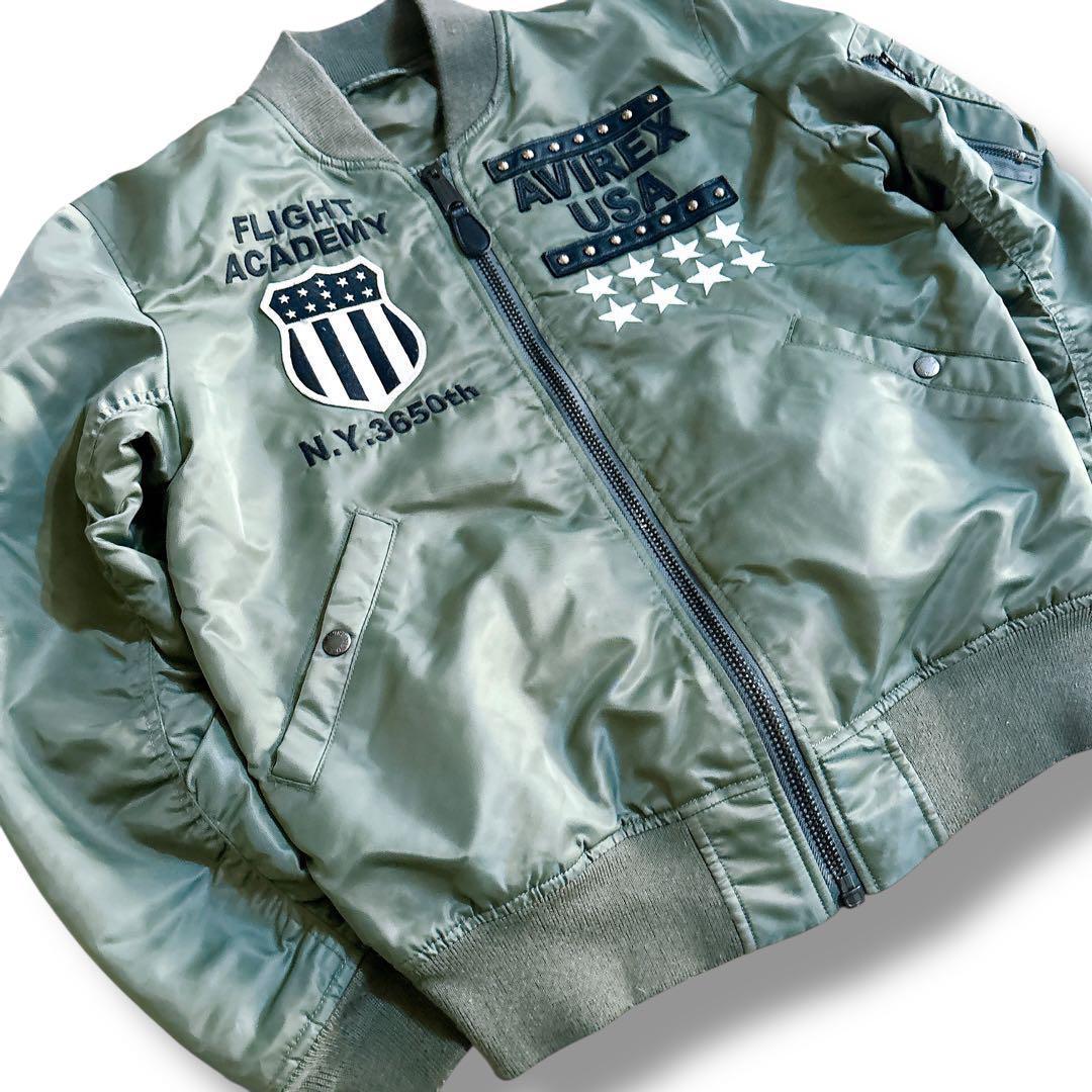 AVIREX MA-1 リバーシブル フライトジャケット 刺繍 ワッペン L