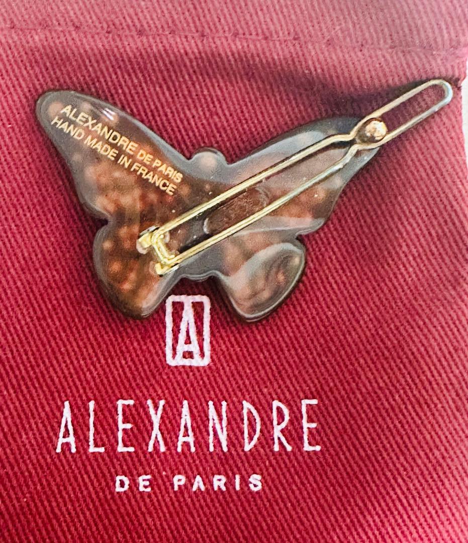 美品　alexandre de paris 蝶　ヘアピン　ポールピン