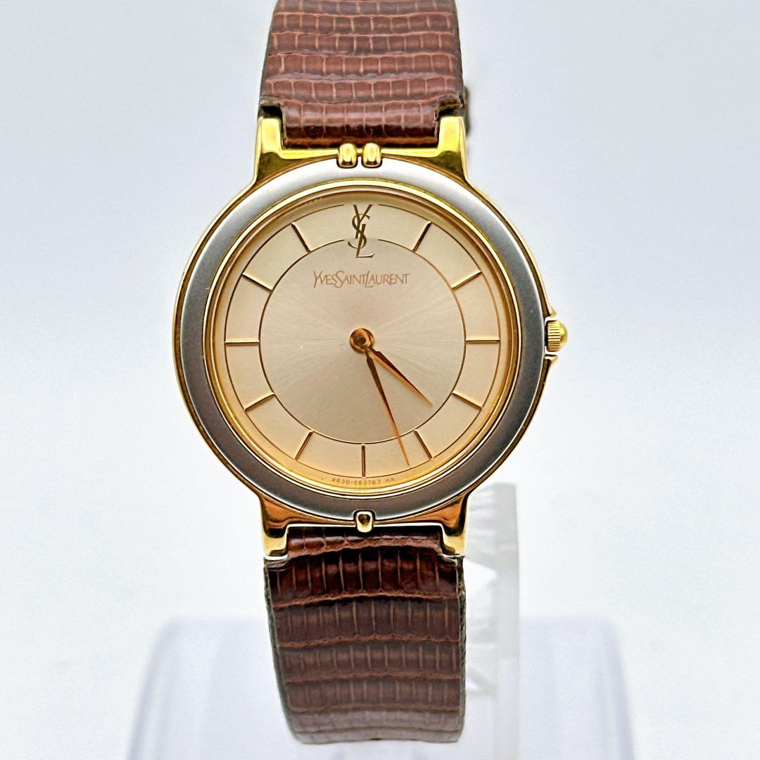美品 稼動品 イヴサンローラン レディース腕時計 ゴールド レア キレイめ