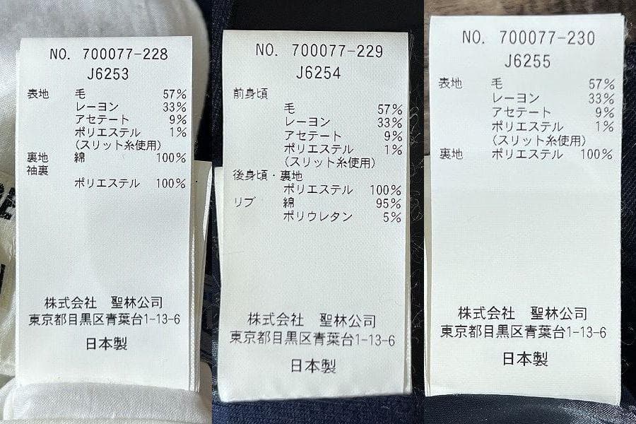 美品 ブルーブルージャパン スタリーナイト ウール 3ピース セットアップ 紺