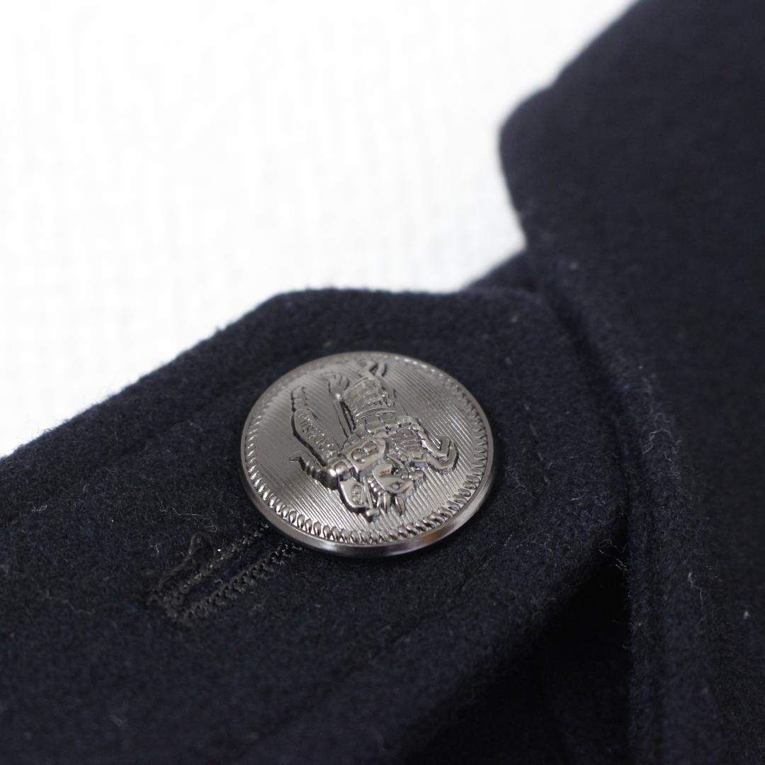 BURBERRY BLACK LABEL 銀ボタンピーコート Mサイズ ネイビー