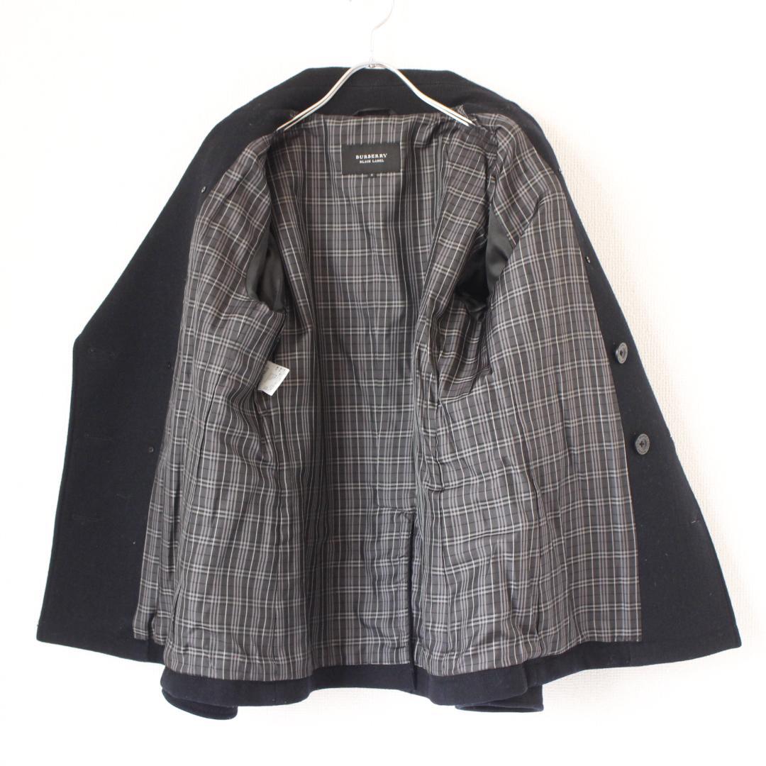 BURBERRY BLACK LABEL 銀ボタンピーコート Mサイズ ネイビー