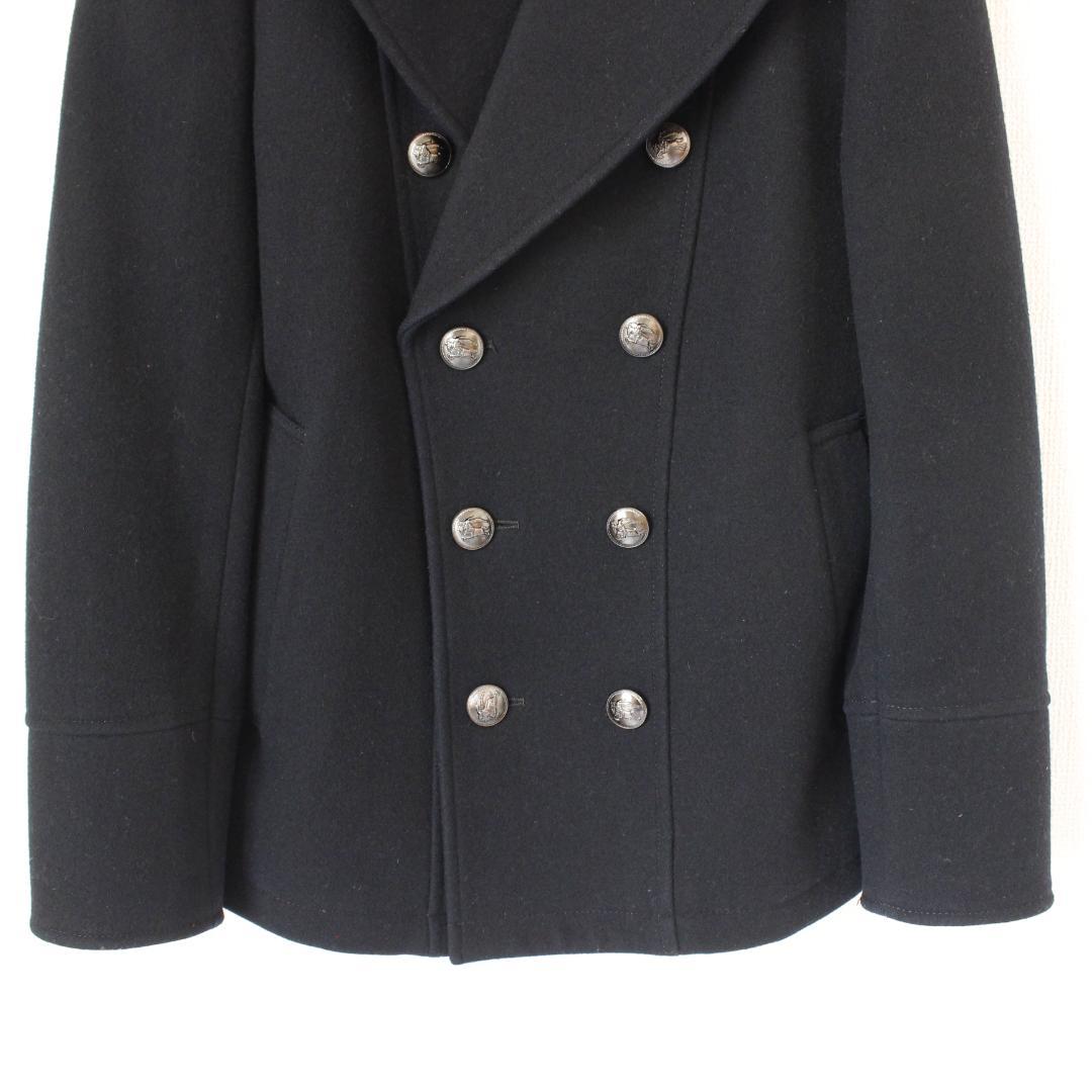 BURBERRY BLACK LABEL 銀ボタンピーコート Mサイズ ネイビー