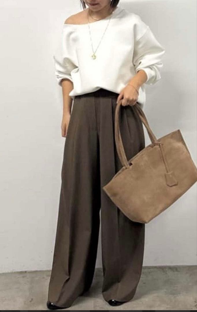 ★をい★GALLARDAGALANTE/ボートネックスウェット/ホワイト