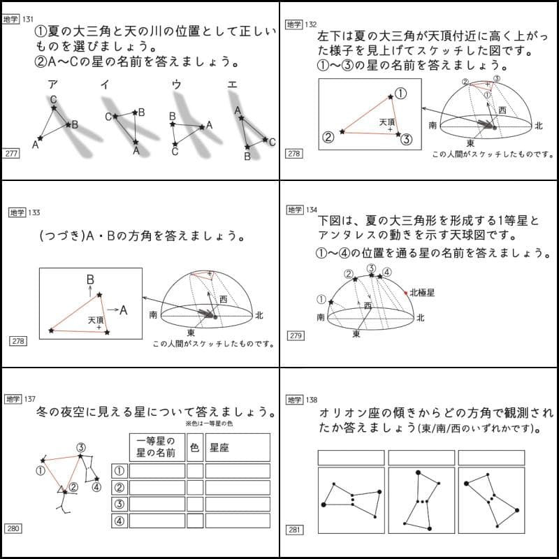 中学受験　暗記カード　理科　地学　サピックス　予習シリーズ　コアプラス
