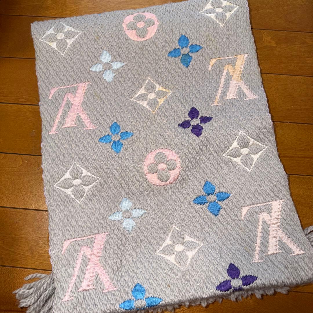 希少‼️ルイヴィトン　エシャルプ　ロゴマニア　限定カラー　マフラー　レインボー