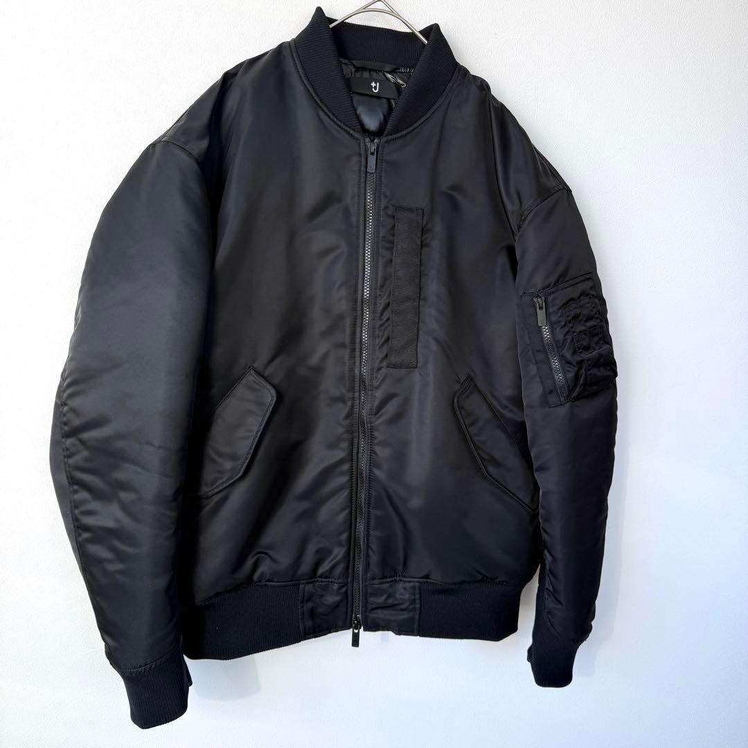 【美品✨】ユニクロ+J ハイブリッドダウンオーバーサイズMA－1 黒 L 即完売