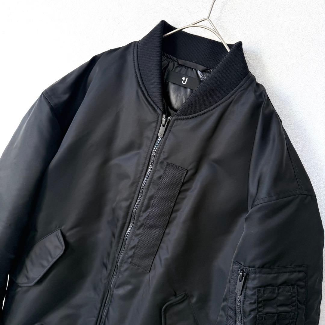 【美品✨】ユニクロ+J ハイブリッドダウンオーバーサイズMA－1 黒 L 即完売