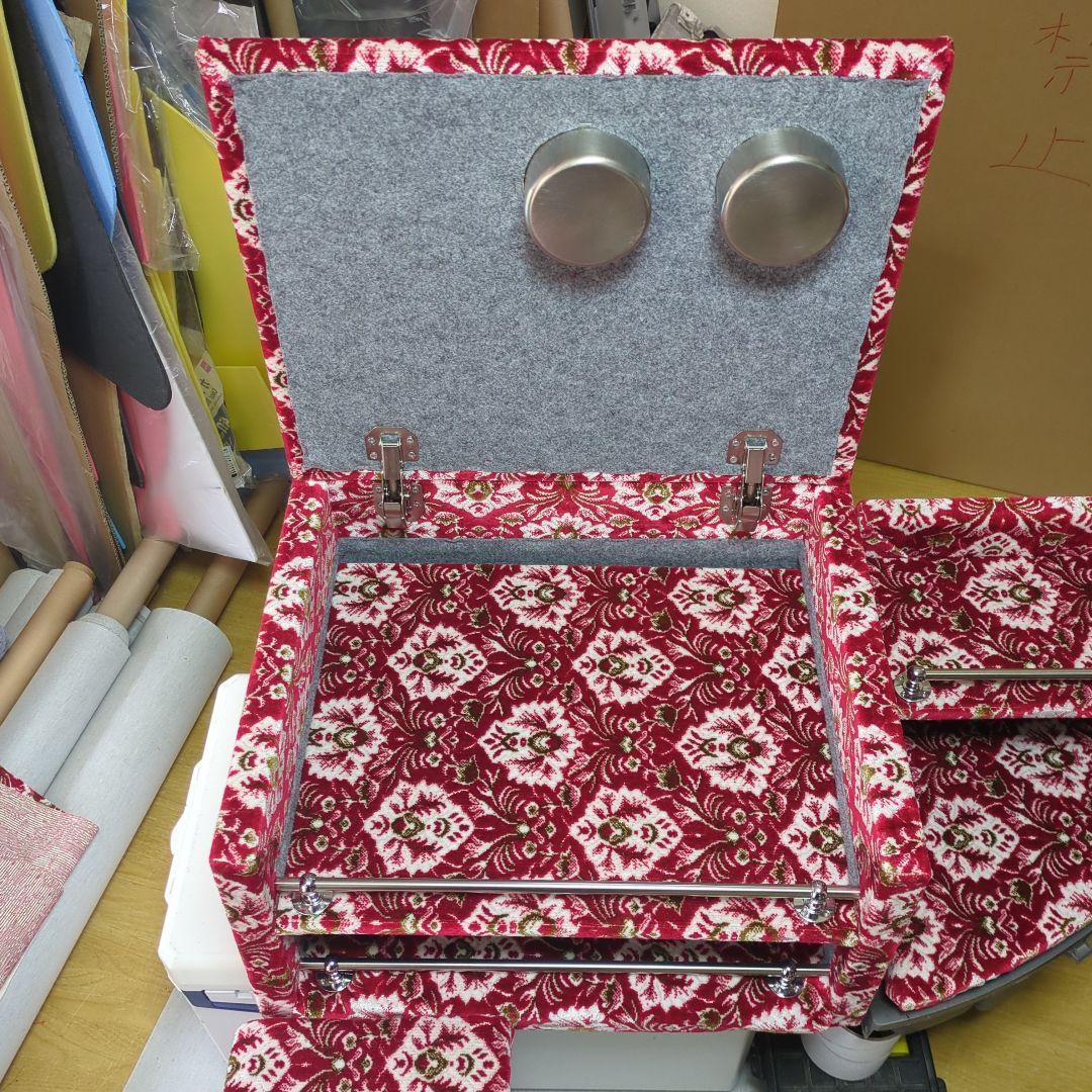 【TECHNINE】コンソールBOX棚3点セット【新格子レッド】