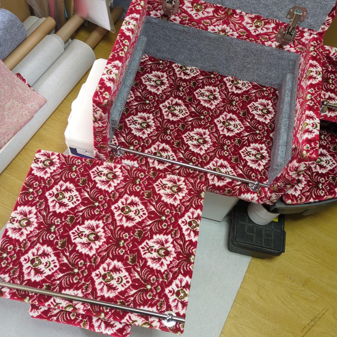 【TECHNINE】コンソールBOX棚3点セット【新格子レッド】