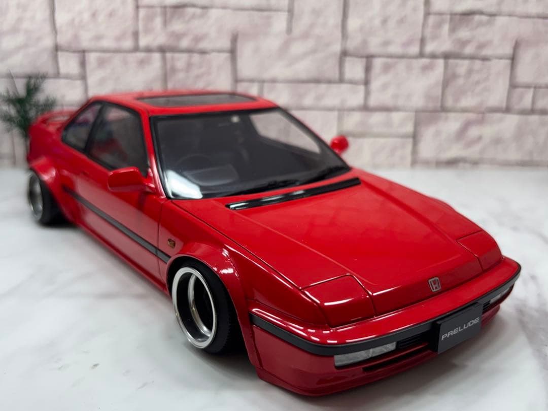 レア1/18ミニカー ホンダ プレリュード ワタナベ深リムスーパーワイドカスタム