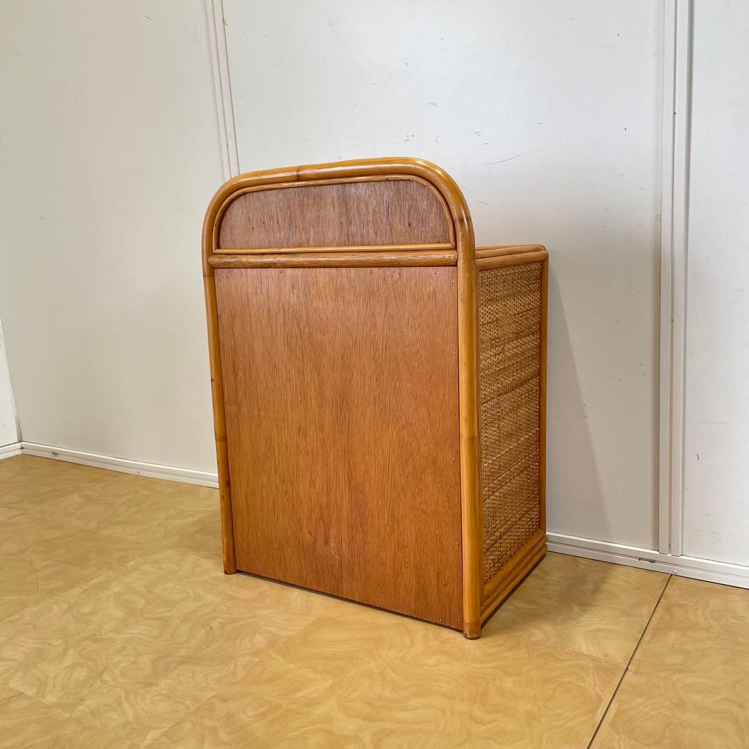 籐 ラタン 4段チェスト③ 引き出し 収納 タンス 箪笥 電話台 ビンテージ