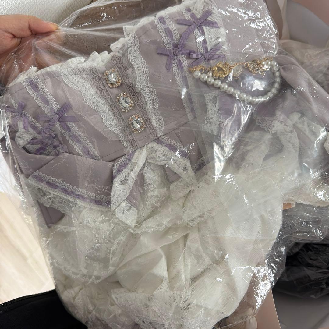 LIZLISA はしごカシュクールスカート パープル 紫 ラベンダー