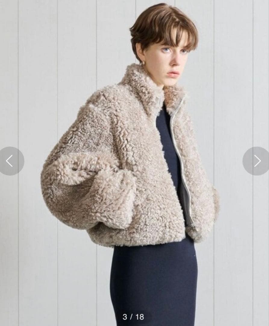 H beauty&youth フェイクファーショートブルゾン