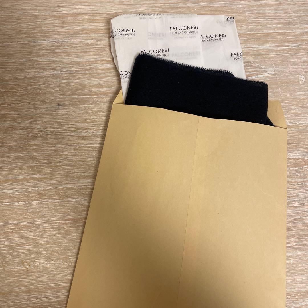 FALCONERI カシミヤ 100% ネイビー マフラー