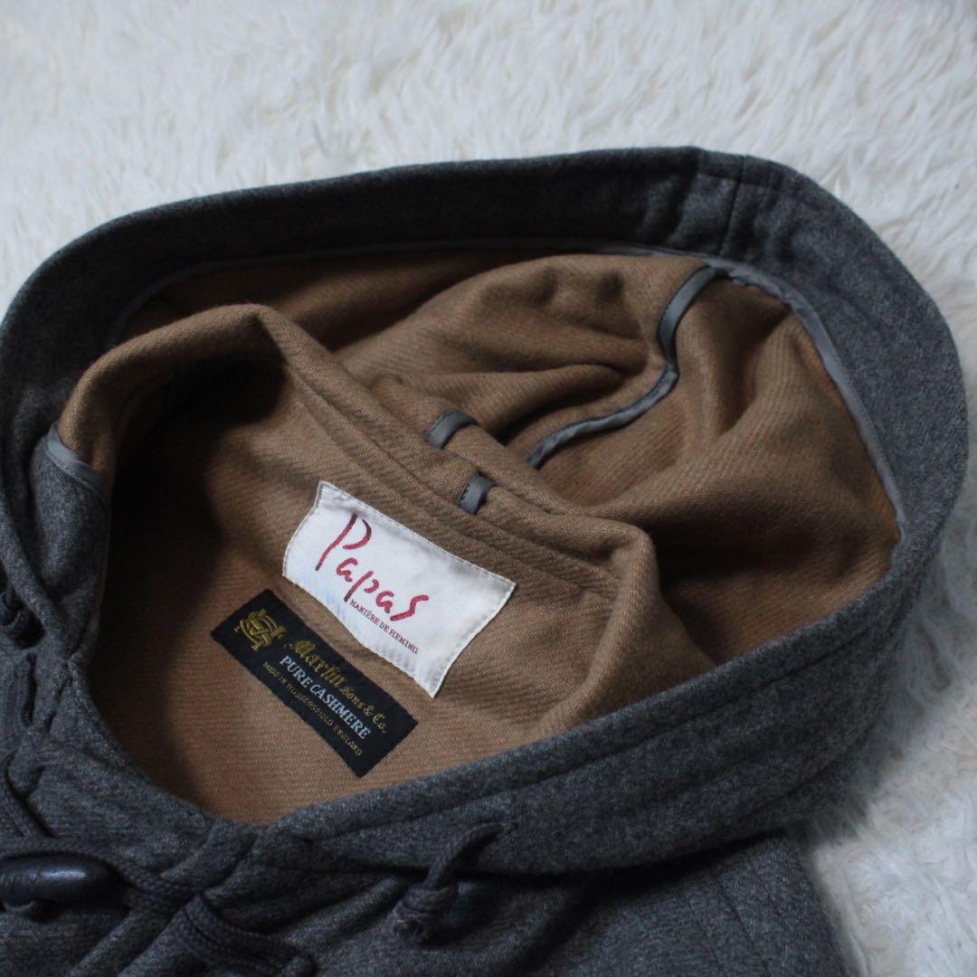 Papas マーティンソン生地 カシミヤ100% ダッフルコート ロング丈 M