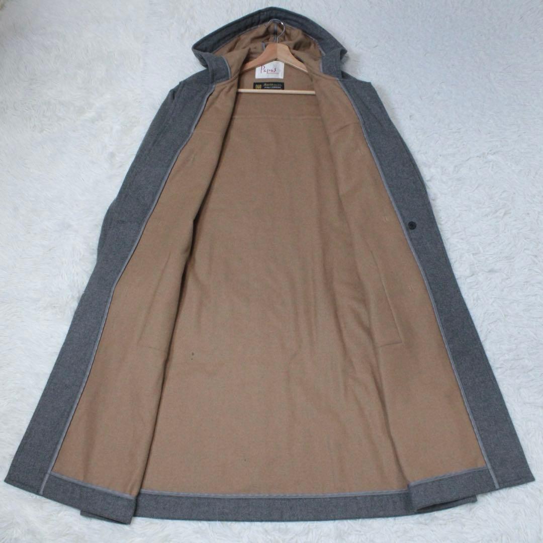 Papas マーティンソン生地 カシミヤ100% ダッフルコート ロング丈 M