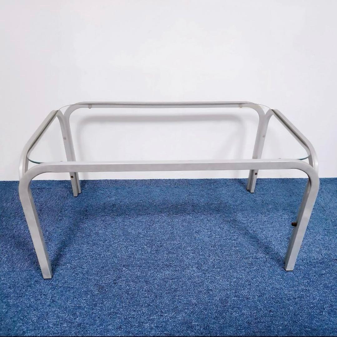 【アンティーク】昭和レトロ アイアンフレーム ガラステーブル センターテーブル