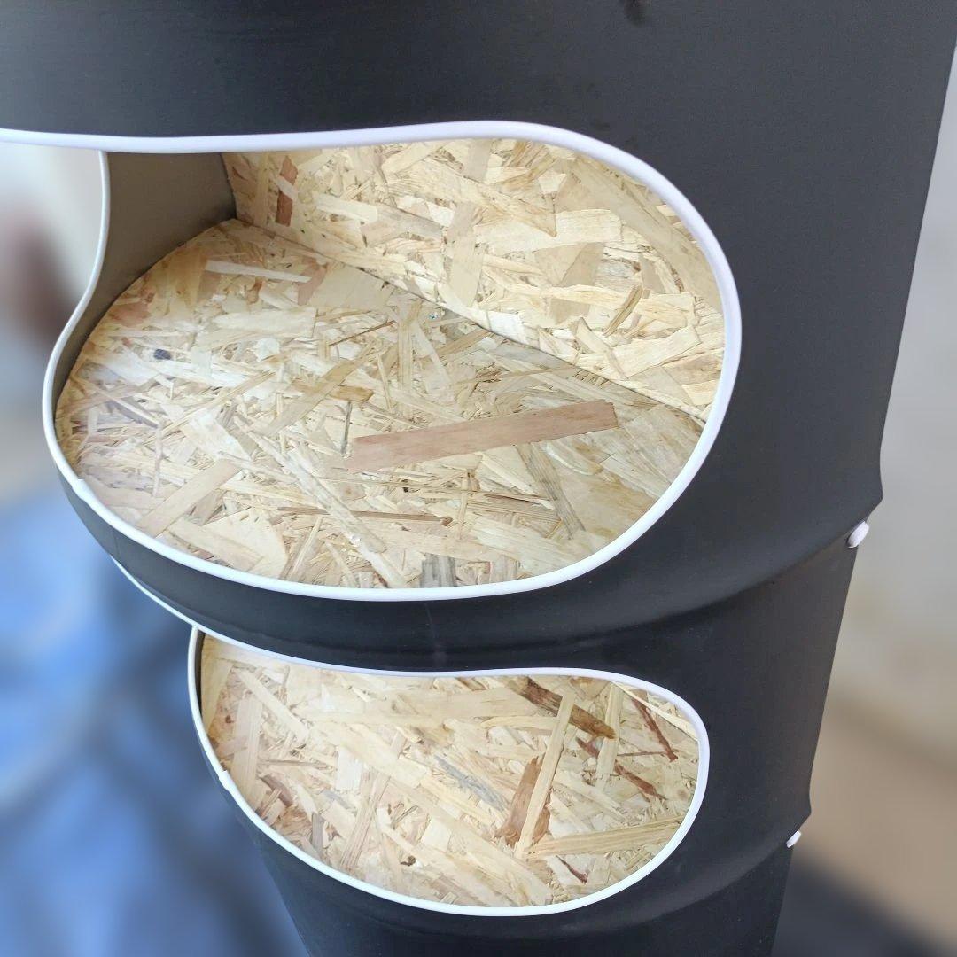 200Lドラム缶remakeBOX２段❕️マッドブラック‼️