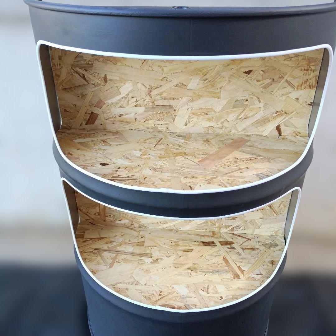 200Lドラム缶remakeBOX２段❕️マッドブラック‼️