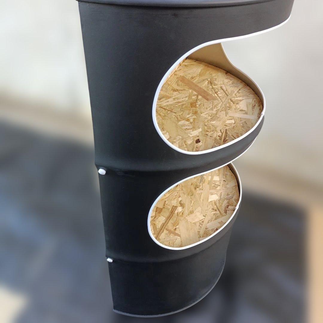 200Lドラム缶remakeBOX２段❕️マッドブラック‼️