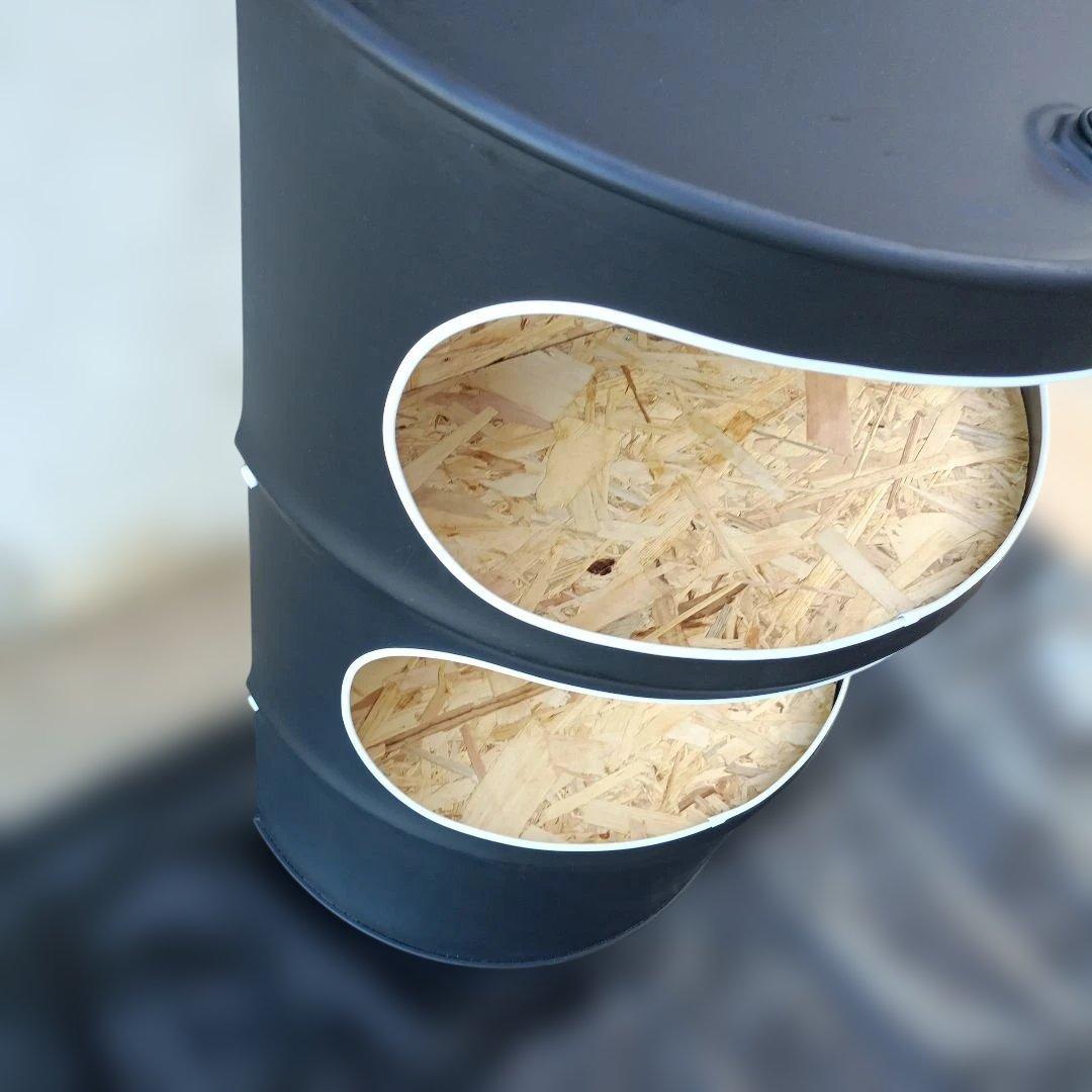 200Lドラム缶remakeBOX２段❕️マッドブラック‼️